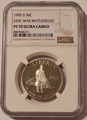 NGC 1995 S Civil War Battlefields Commemorative Half Dollar Proof PF70 UC - Image 1 of 2