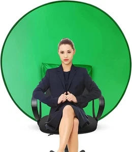 Green Screen for Chair Backdrop 50×50×3 142cm Round Green Screen Backdrop Portab - Picture 1 of 7