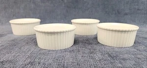 APILCO France White Ribbed 3" Individual Size #1 Soufflé Ramekin Set of 4 u-10D - Picture 1 of 3