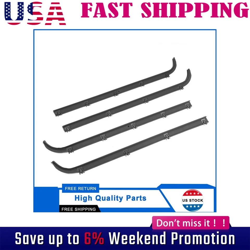 Sellos de fieltros de barrido de ventana de puerta para Ford F150 F250 F350 Bronco 1987-1997. 4X Nuevo Foto 1 de 1