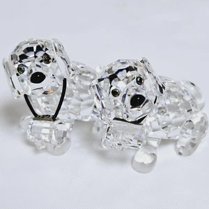 Swarovski Crystal St. Bernard Dog figurines 2pcs Set New - Picture 1 of 13