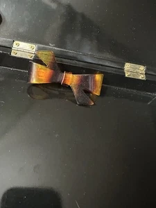 Vintage Acryl Türkis Muschel Haarspange Clip Schleife - Bild 1 von 6