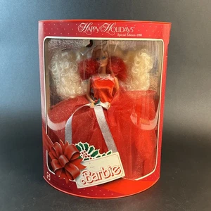Vtg 1988 Happy Holidays Barbie 1st Special Edition Christmas Doll Mattel #1703 - Picture 1 of 11