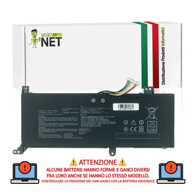 NEW NET Batteria compatibile con Asus Vivobook 15 M509DA-EJ051T X512FA-Ax1604 7,6V