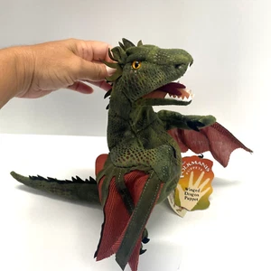 Folkmanis Hand Puppet Winged Dragon Green Orange Fantasy 16" With Tag - Picture 1 of 23