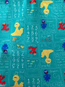 Sesame Street Chalkboard 100% Cotton Smooth Fabric - 44" Wide By The Yard - Picture 1 of 3