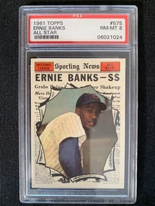 1961 Topps Ernie Banks All Star #575 PSA 8 NM-MT Hall of Fame Pop 368 - Bild 1 von 2