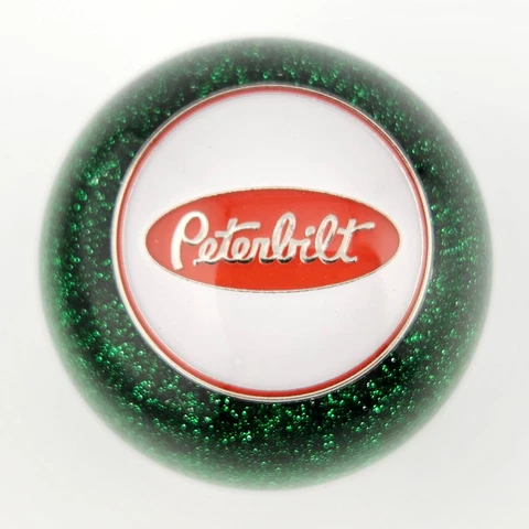 Green Glitter Ball Peterbilt Shift Knob Vintage Retro Semi Trucker Tractor USA Cover