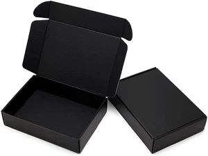 25 Stück schwarze Versandkartons 9 x 6,5 x 2 Zoll - Versandtaschen aus Wellpappe - Bild 1 von 12