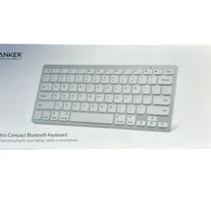 Anker Ultra Compact Bluetooth Keyboard White QWERTY Ultra-slim Lightweight - Picture 1 of 3