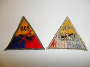 e2470 WW2 US Army Armored 809 Tank Battalion Triangle patch Division Corps R24A - Picture 1 of 3