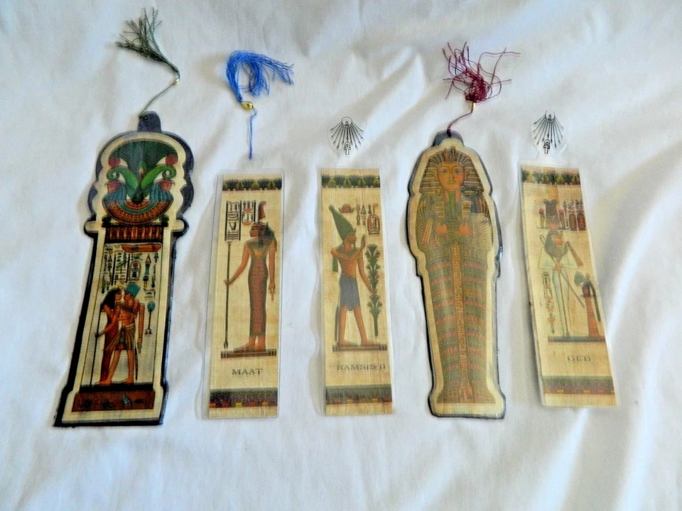 10 Egyptian Papyrus Paper Pharaoh Bookmark Excellent High Quality 6" - 7" - Image 1 of 3
