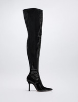 zara flat stretch boots