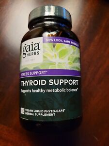 Gaia Herbs Vegan Thyroid Support Capsules Stress - 120 Count - New Sealed 06/26+