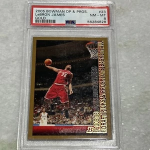 2005-06 Bowman Draft Gold LeBron James #23 PSA 8 - Picture 1 of 3