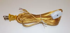 8' CLEAR GOLD LAMP CORD WITH LINE SWITCH & POLARIZED PLUG 18/2 SPT-1 NEW 46752JB - Picture 1 of 3