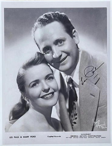 Autographed Les Paul/M.Ford Capital Records 8x10 Photo w/Museum Provenance & COA Cover