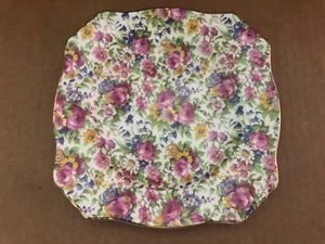 Gorgeous ROYAL WINTON GRIMWADES Summertime Floral Chintz Square Plate #4 - Picture 1 of 3
