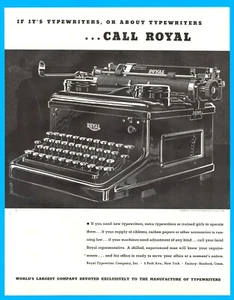 Macchina da scrivere manuale 1937 ROYAL STAMPA ANNUNCIO Hartford Conn. ufficio attrezzature aziendali - Foto 1 di 3