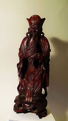 5969:Japanisch, Qualitätvolle Holzfigur, Priester, Mönch, Gelehrter,Konfuzius?. • 119€