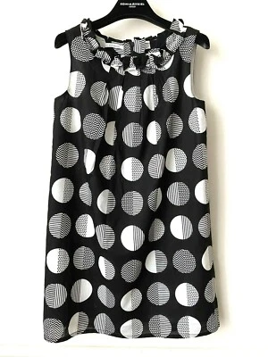 Robe Okaidi 10 ans 138cm Neuve Noir & Blanc Pois Coton ! - Photo 1/4