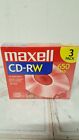 Brand New Maxell 650 Mb 74 Min Cd Rw 3 Pack Rewritable Compact Discs Sealed