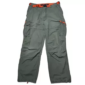 VTG Abercrombie Fitch Paratrooper Cargo Pants Mens Large Green Baggy Y2K Grunge - Picture 1 of 18
