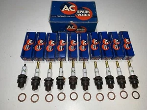 AC 46X - BOX OF 10 - SPARK PLUGS 14 MM THREAD 13/16" HEX NOS GM 5569695 - Picture 1 of 24