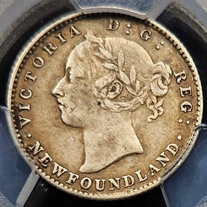 Silver 1890 Newfoundland Canada 10 Cents | PCGS VF35 - Picture 1 of 3