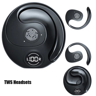 Mini Bluetooth 5.3 Headset TWS Earphones Earbuds Stereo Bass Headphones Ear Hook
