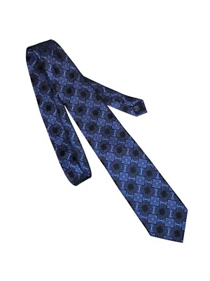 Steve Harvey Collection Black, White & Navy Blue All Silk Hand Made Neck Tie 60" - Image 1 of 4