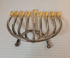 Judaica Silver and Gold Plated Jewish Israel Menorah Small (CHRIS-71-M-5)