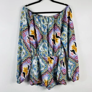 Mameluco estampado fuera del hombro Show Me Your Mumu talla pequeña - Imagen 1 de 3