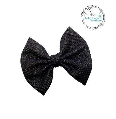 Бант для волос Baby Girl черный и золотой с мерцанием - Изображение 1 из 3
