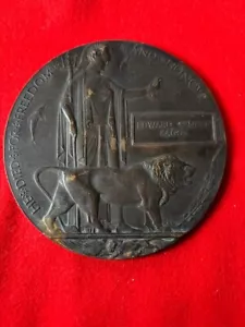 WW1 Memorial Plaque / Death Penny / Widow's Penny to BAGGS - Foto 1 di 3