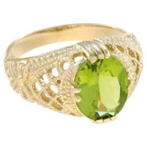 2.57 Ct. Peridot Vintage Style Filigree Cocktail Ring in Solid 10K Yellow Gold - Picture 1 of 8