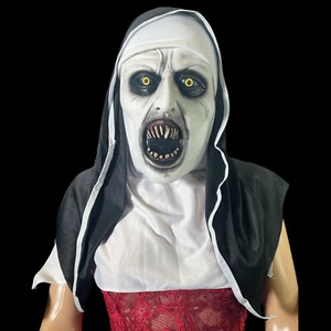 Scary Cosplay The Nun Full Face Halloween Mask Costume Horror Creepy Party Props - Picture 1 of 12