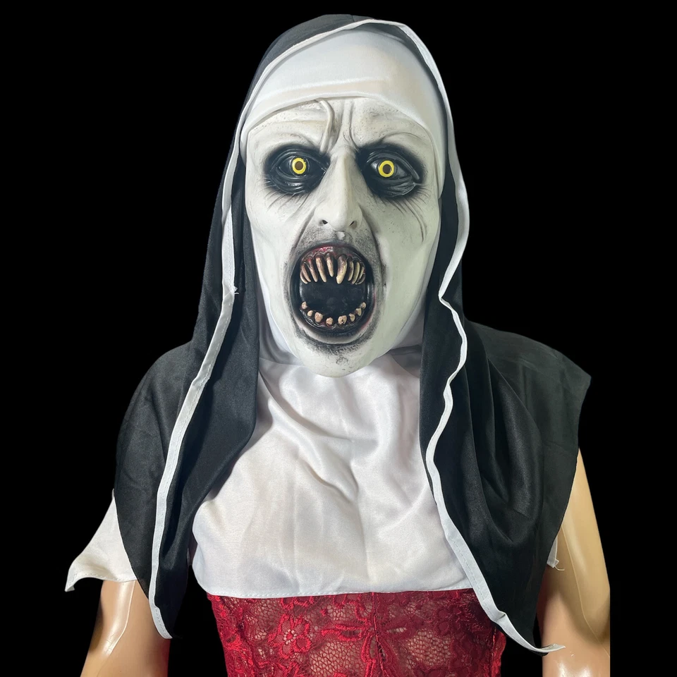 Scary Cosplay The Nun Full Face Halloween Mask Costume Horror Creepy Party Props - Image 1 of 4