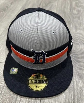 Detroit Tigers New Era 59Fifty Fitted Hat Size 7 1/8 Gray,Navy Color - Image 1 of 4