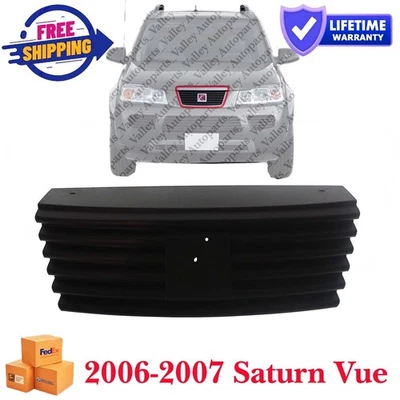 Black Plastic Grille For 2006-2007 Saturn Vue Front Upper 22734374 GM1200592 - Image 1 of 4