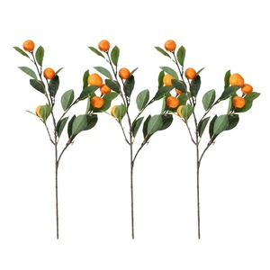 Artificial Orange Branches, 3Pcs Tangerine Branches, 25 Inch Realistic Faux O... - Picture 1 of 7