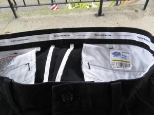 Riverside Men's All Season Work Dress Pants BLACK Made In USA 34” Waist - Picture 1 of 7