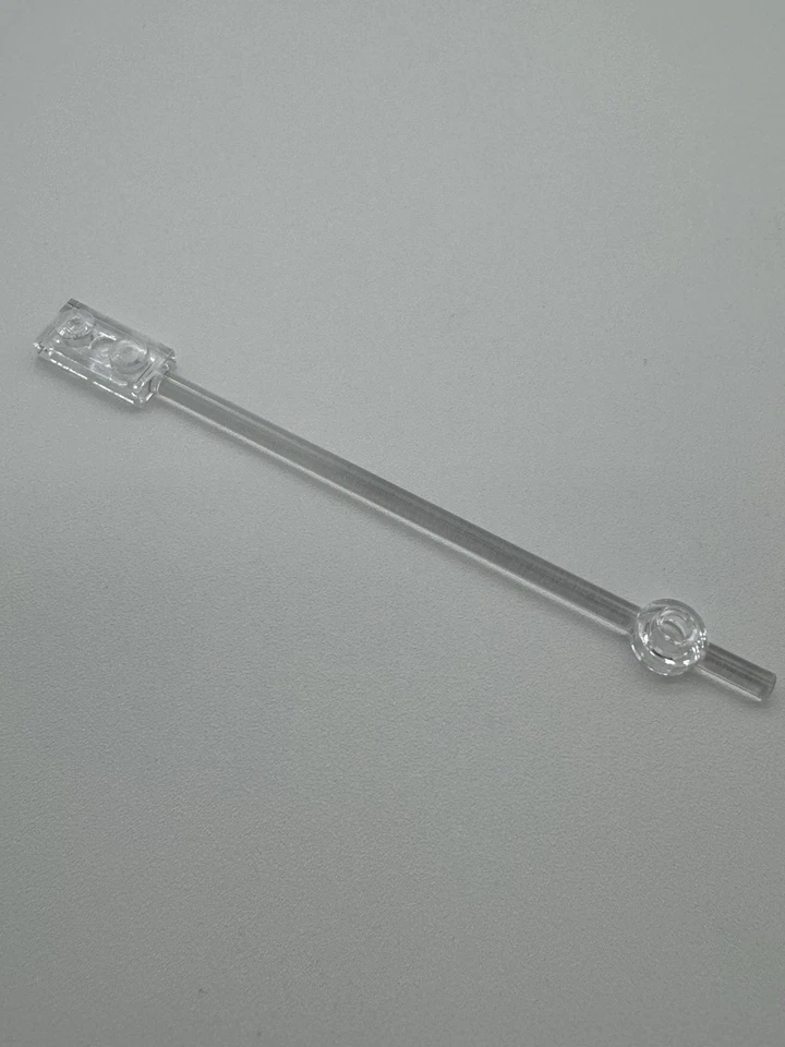 LEGO Translucent Clear Bar 12L with 1x2 Plate End Minifigure Stick Quantity 1 - Image 1 of 1