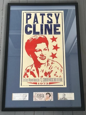 Póster escotilla enmarcado 31 1/2" X 21 1/2" Patsy Cline 1973 primera mujer inducida en el patio Foto 1 de 4