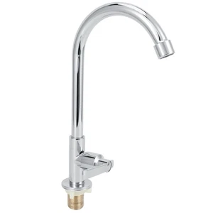 G1/2 Rubinetto Lavello Cucina Singolo Manico Montaggio a Ponte Acqua Fredda Acciaio Inox US - Foto 1 di 16