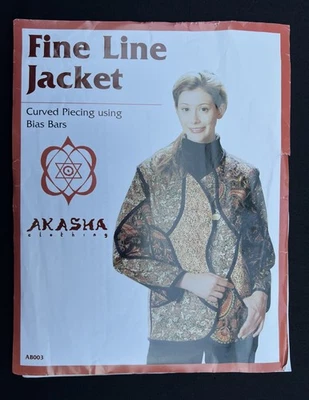 Akasha AB003 Misses Fine Line Jacket w/Quilters Bias Bars 2000 Pattern S-L Uncut - Image 1 of 2