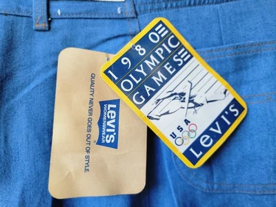 Винтажные новые из старых запасов 1980 Олимпийские игры США Levi's женские джинсы Bell низ расширитель 28 X 32 - Изображение 1 из 4