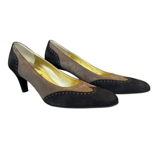 Bruno Magli braune und schwarze Absatzpumps mit goldener Innenseite Damengröße 7 - Bild 1 von 9