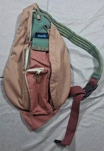 Kavu Rope Sling Bag Crossbody Back Pack Multi Zip Colorblock Canvas Pockets  - Picture 1 of 6