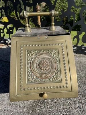 Antique Brass Coal box with Shovel & liner Fireside Storage Purdonium Scuttle - Image 1 of 4